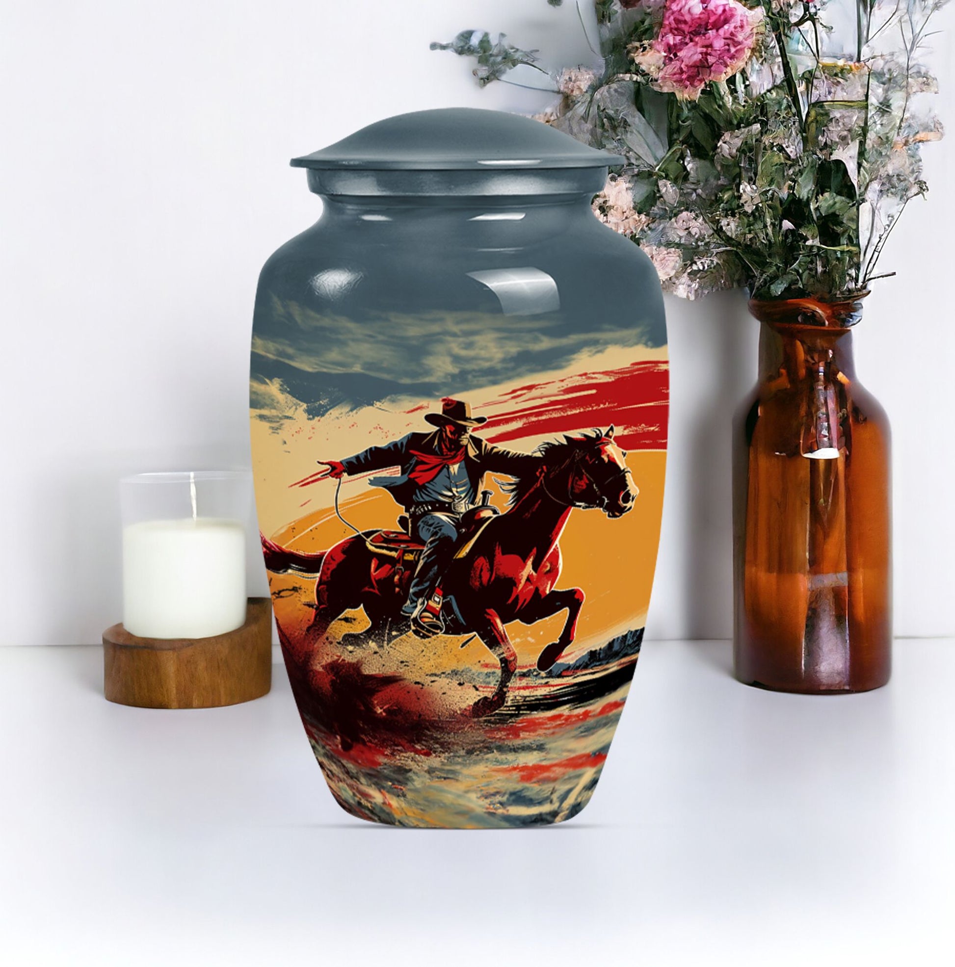 cowboy urn for ashes.