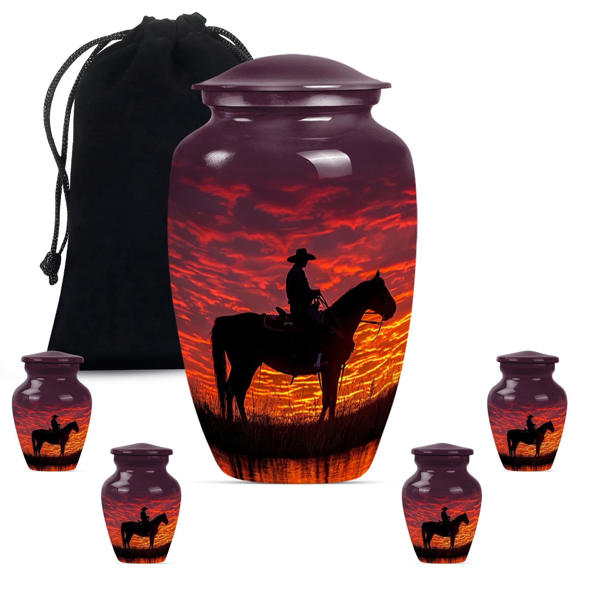 10-inch classical cowboy urn