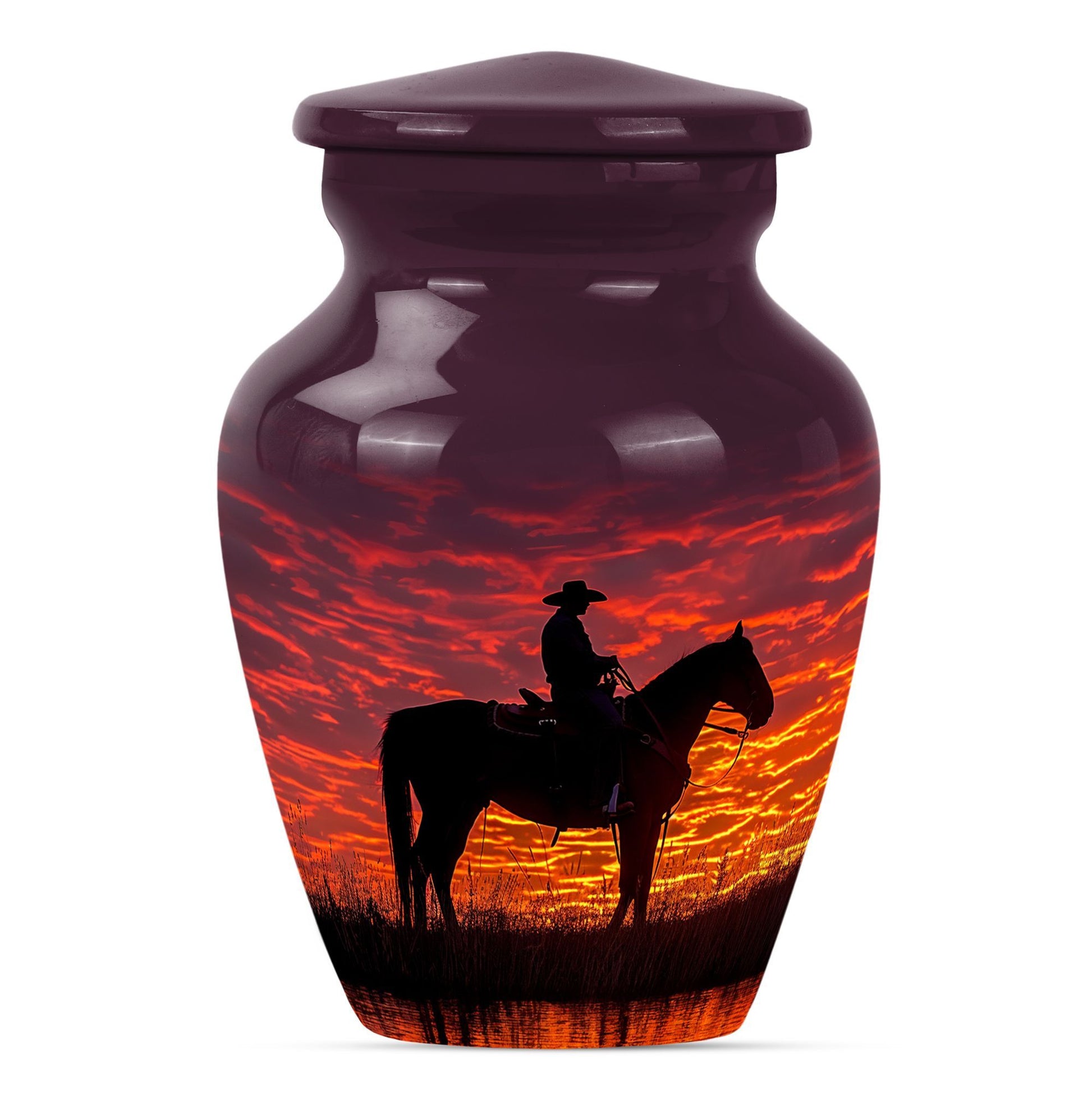 10-inch classical cowboy urn