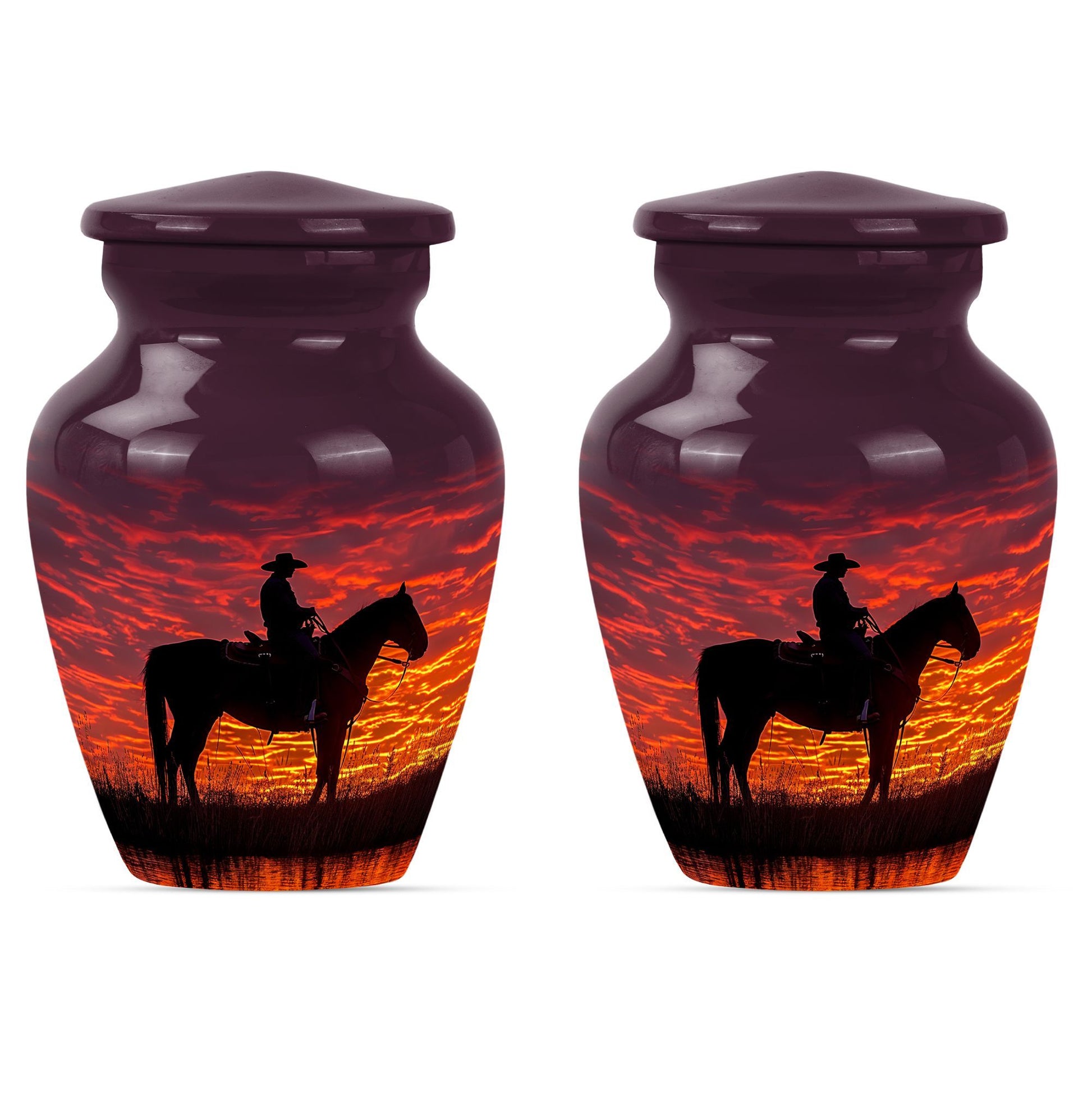 10-inch classical cowboy urn