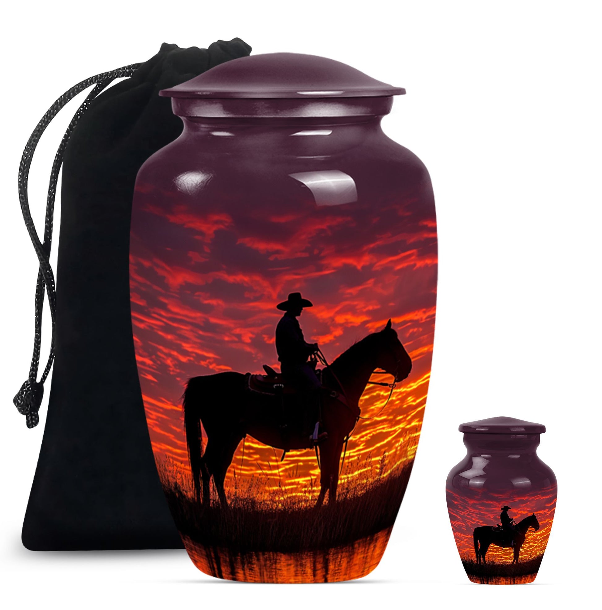 10-inch classical cowboy urn