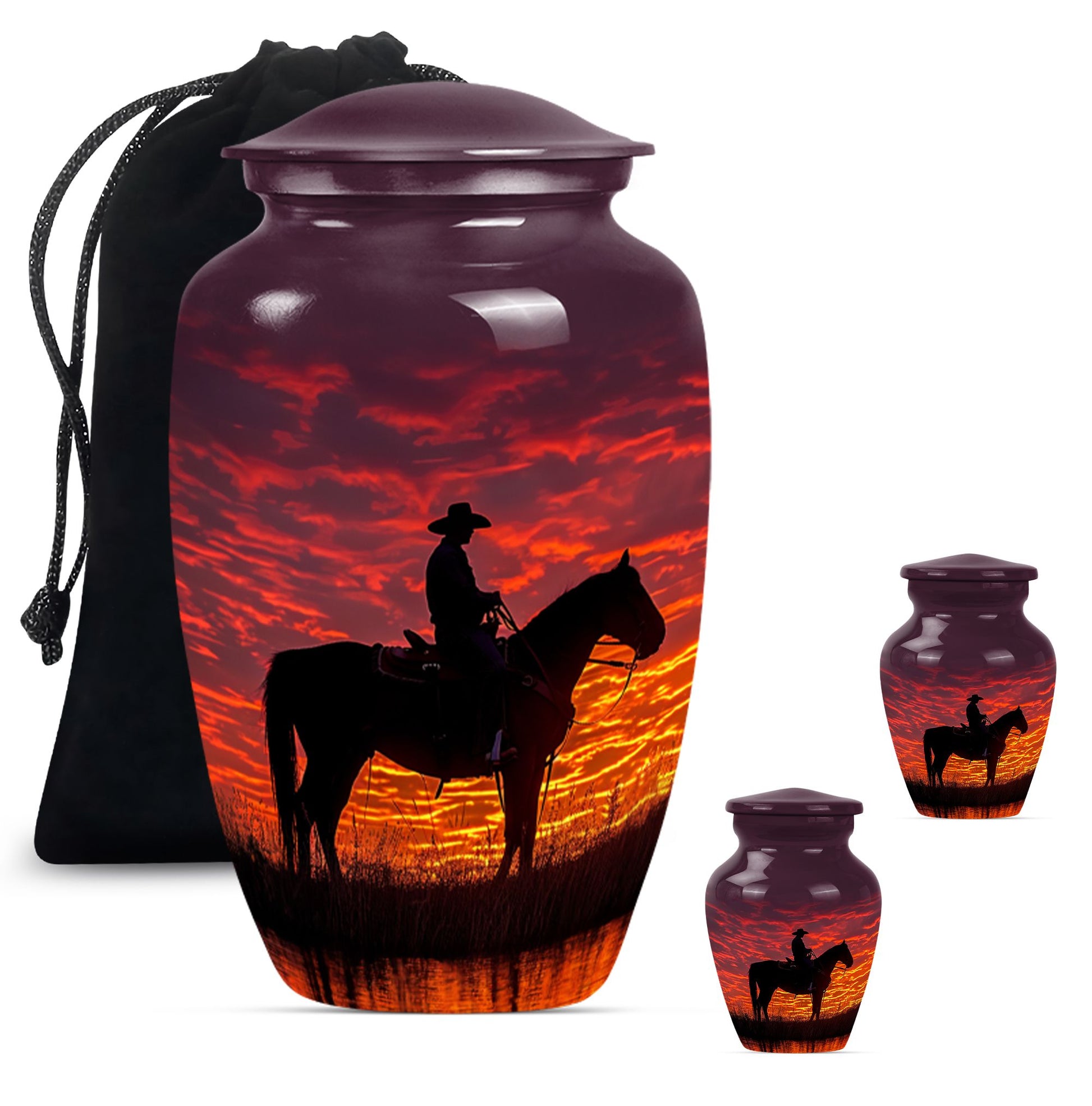 10-inch classical cowboy urn