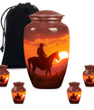 10-inch classic cowboy urn with butterfly theme.