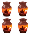 10-inch classic cowboy urn with butterfly theme.