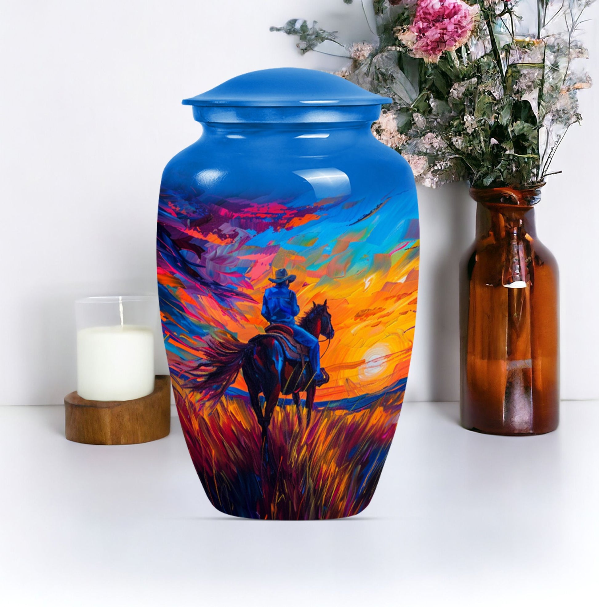  cowboy urn with butterfly t