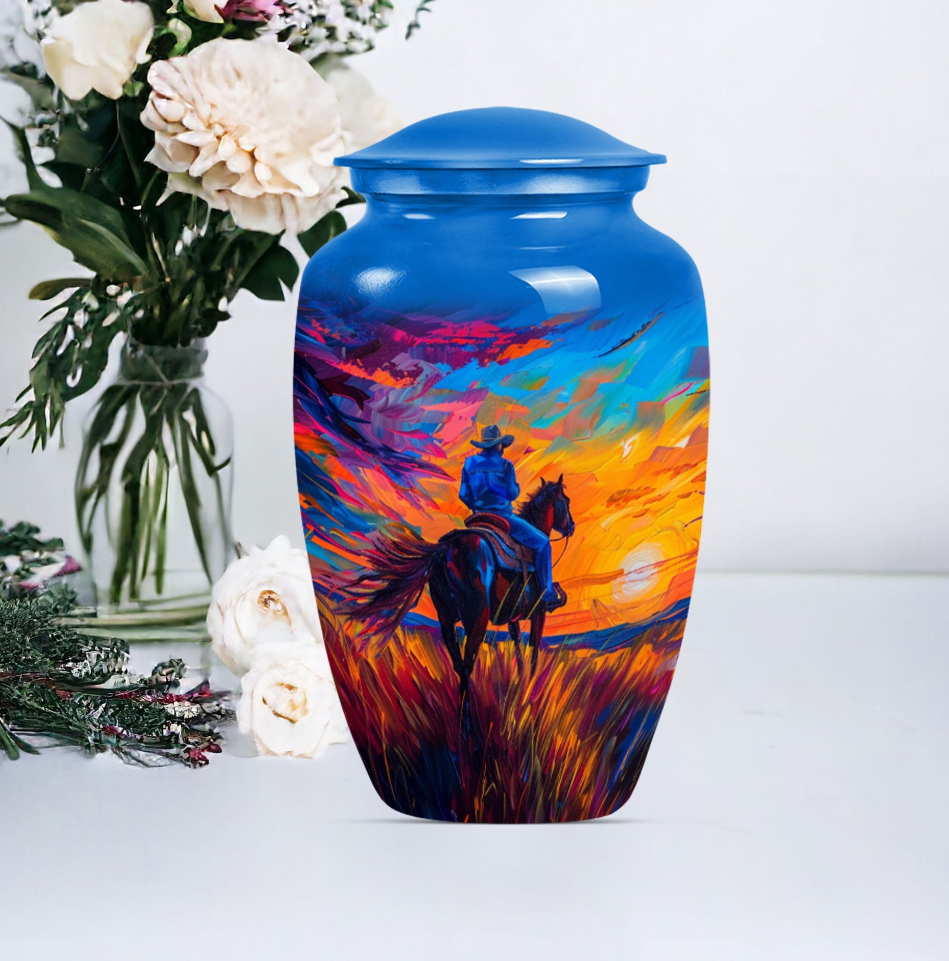  cowboy urn with butterfly t