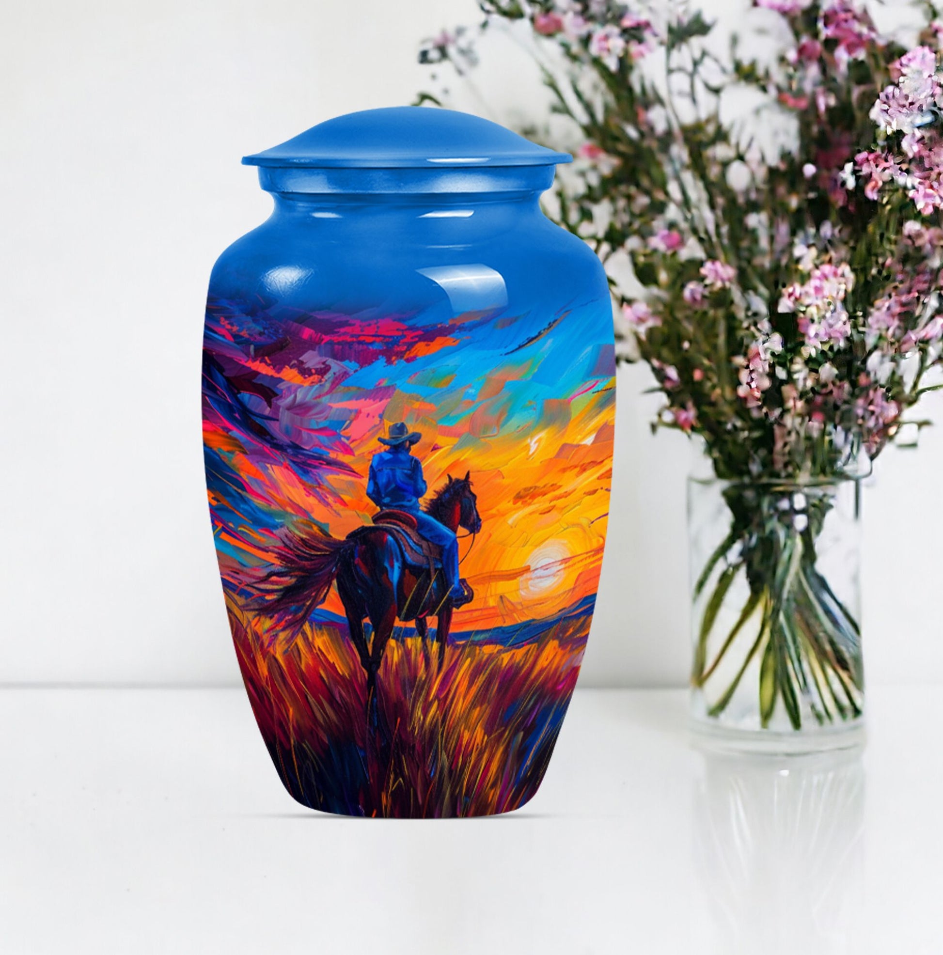  cowboy urn with butterfly t