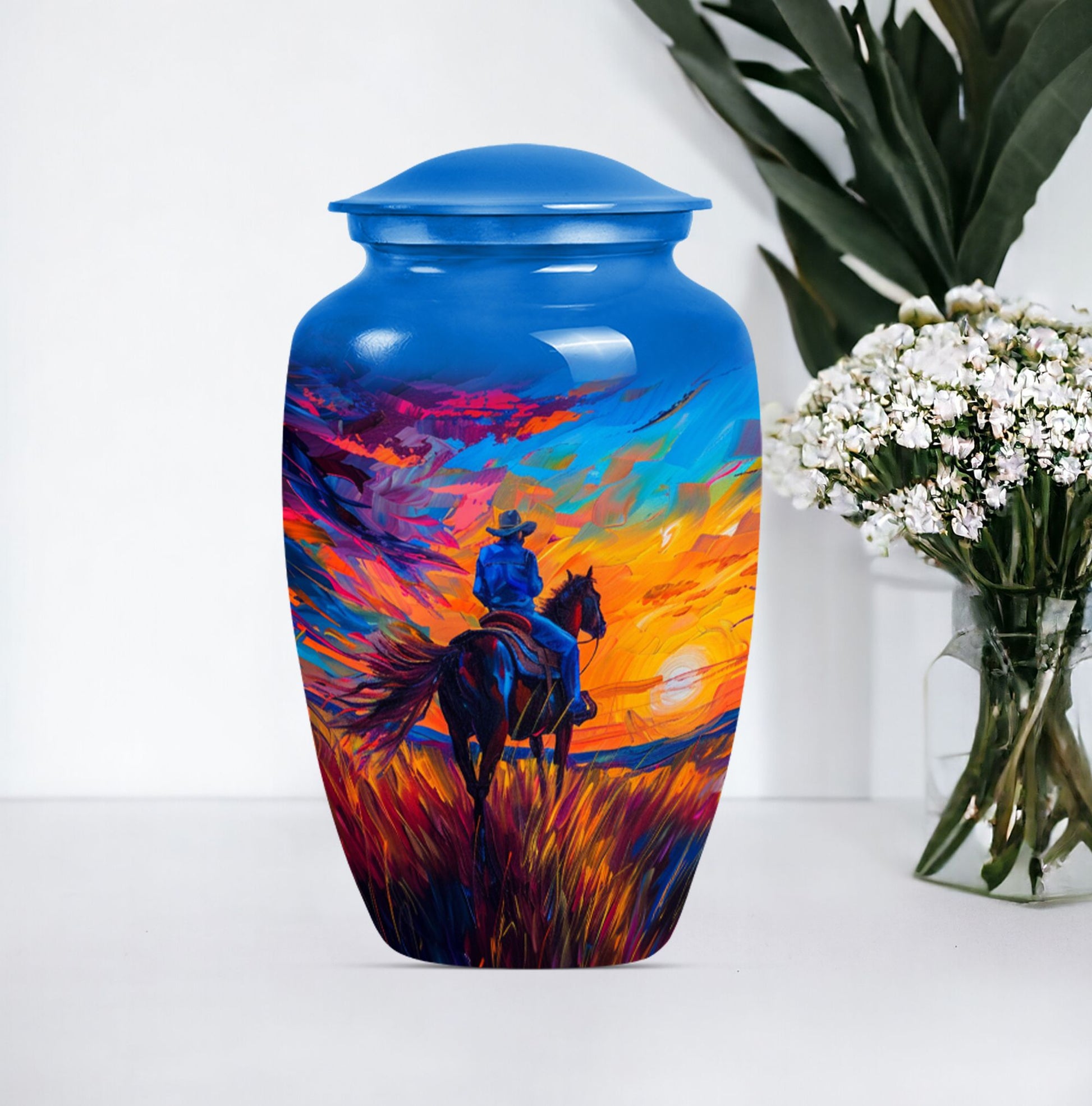  cowboy urn with butterfly t