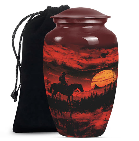 Cowboy Theme Large Urn 10 Inch