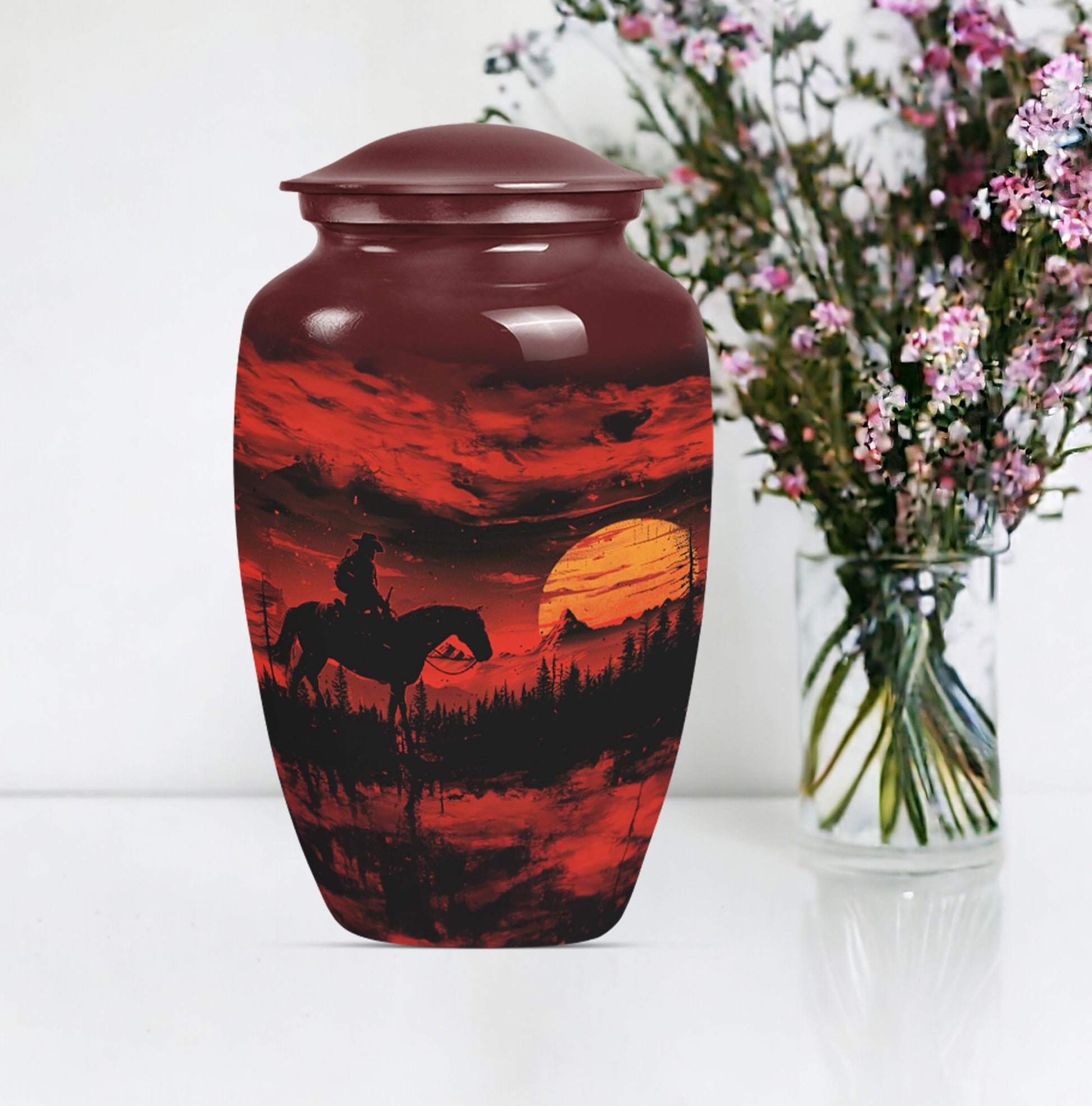 cowboy urn for cremation ashes