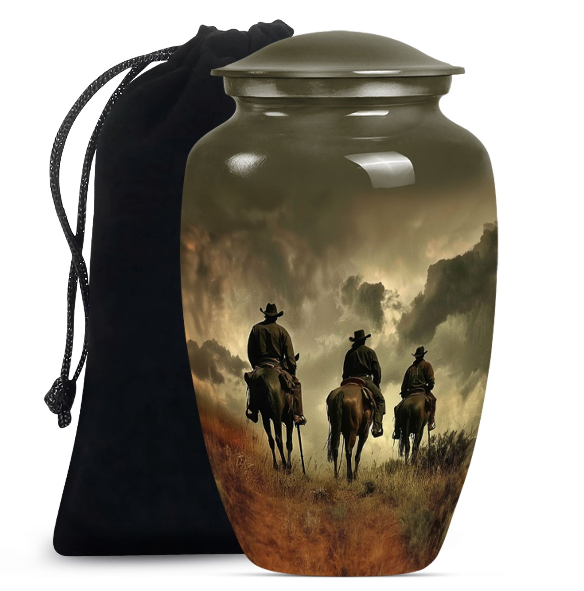 10-inch classic cowboy urn made butterfly theme 