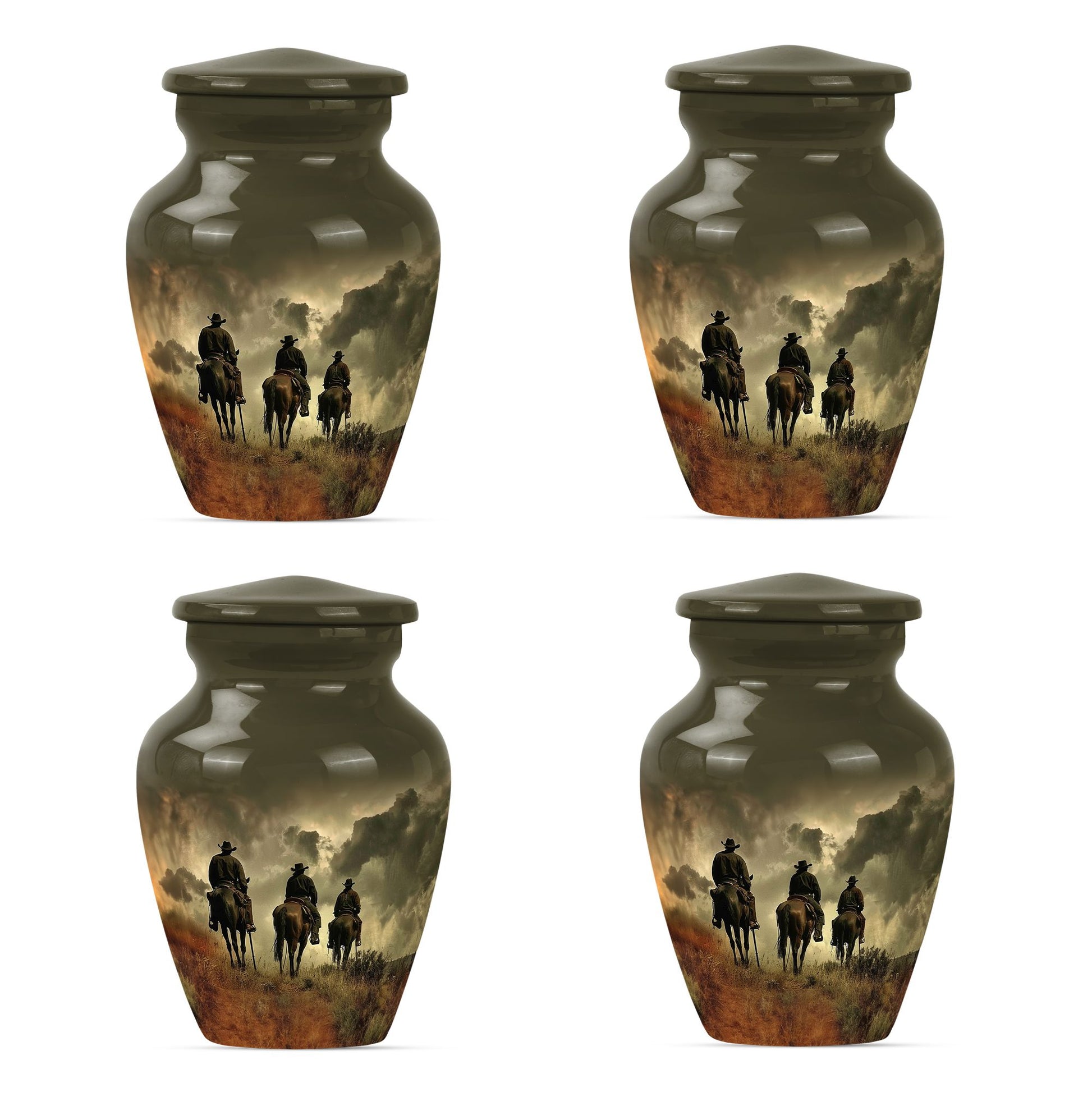 10-inch classic cowboy urn made butterfly theme 