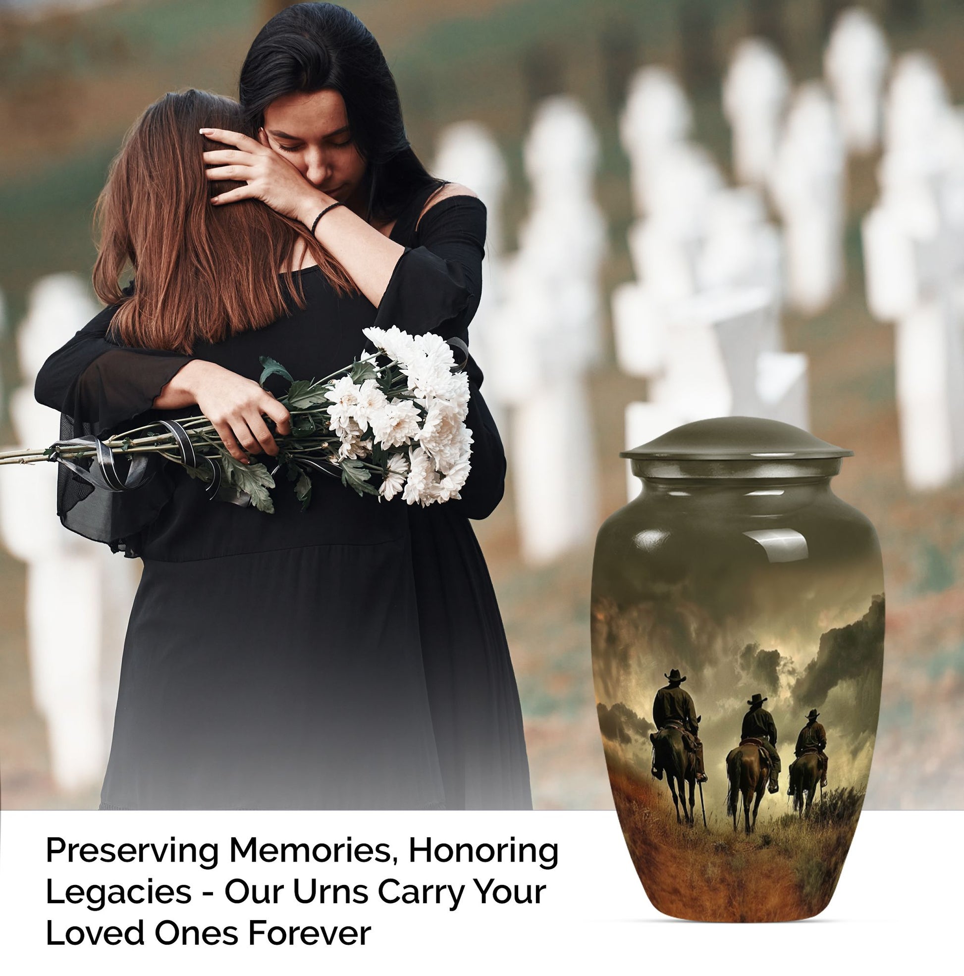 10-inch classic cowboy urn made butterfly theme 