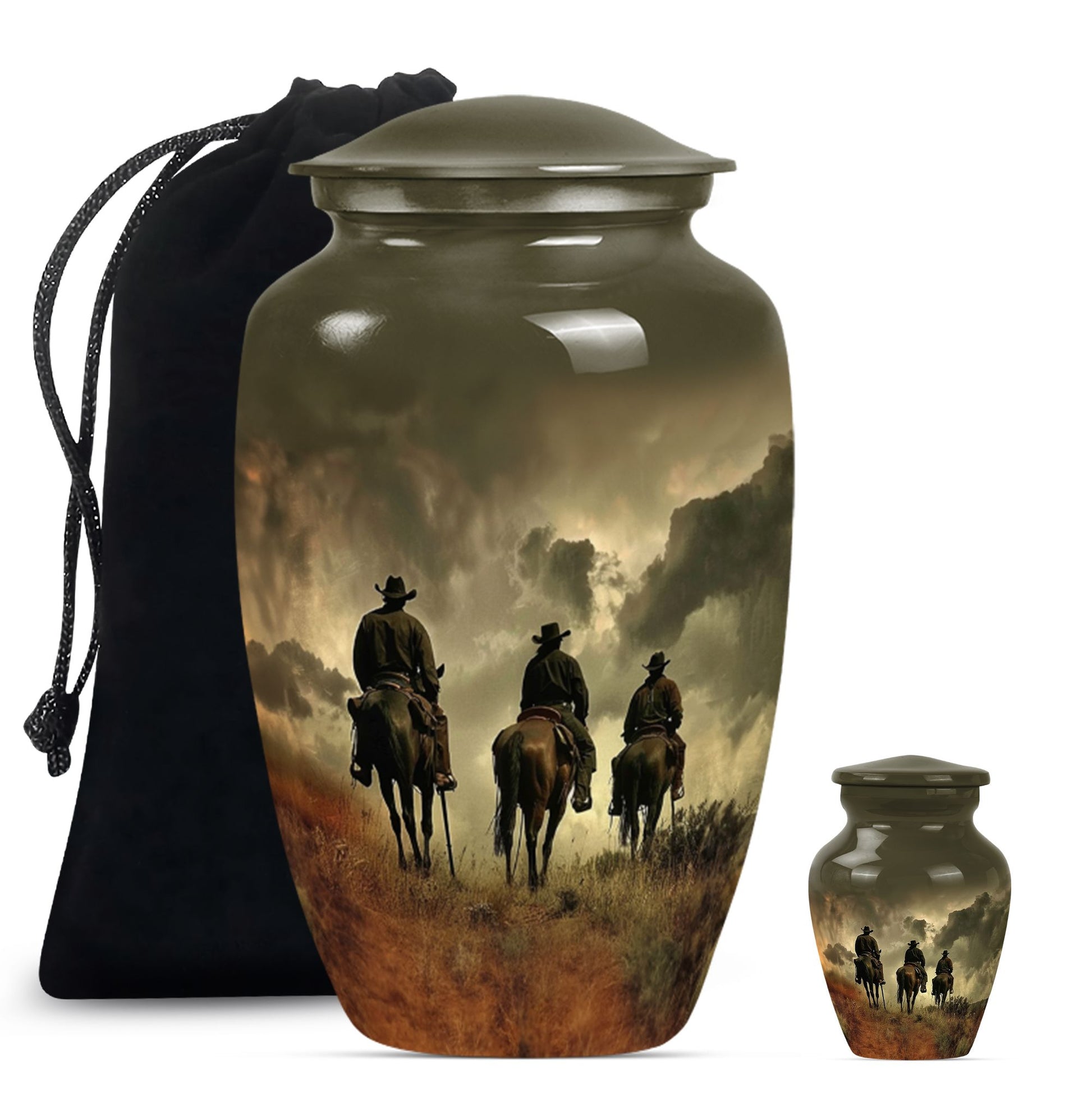 10-inch classic cowboy urn made butterfly theme 