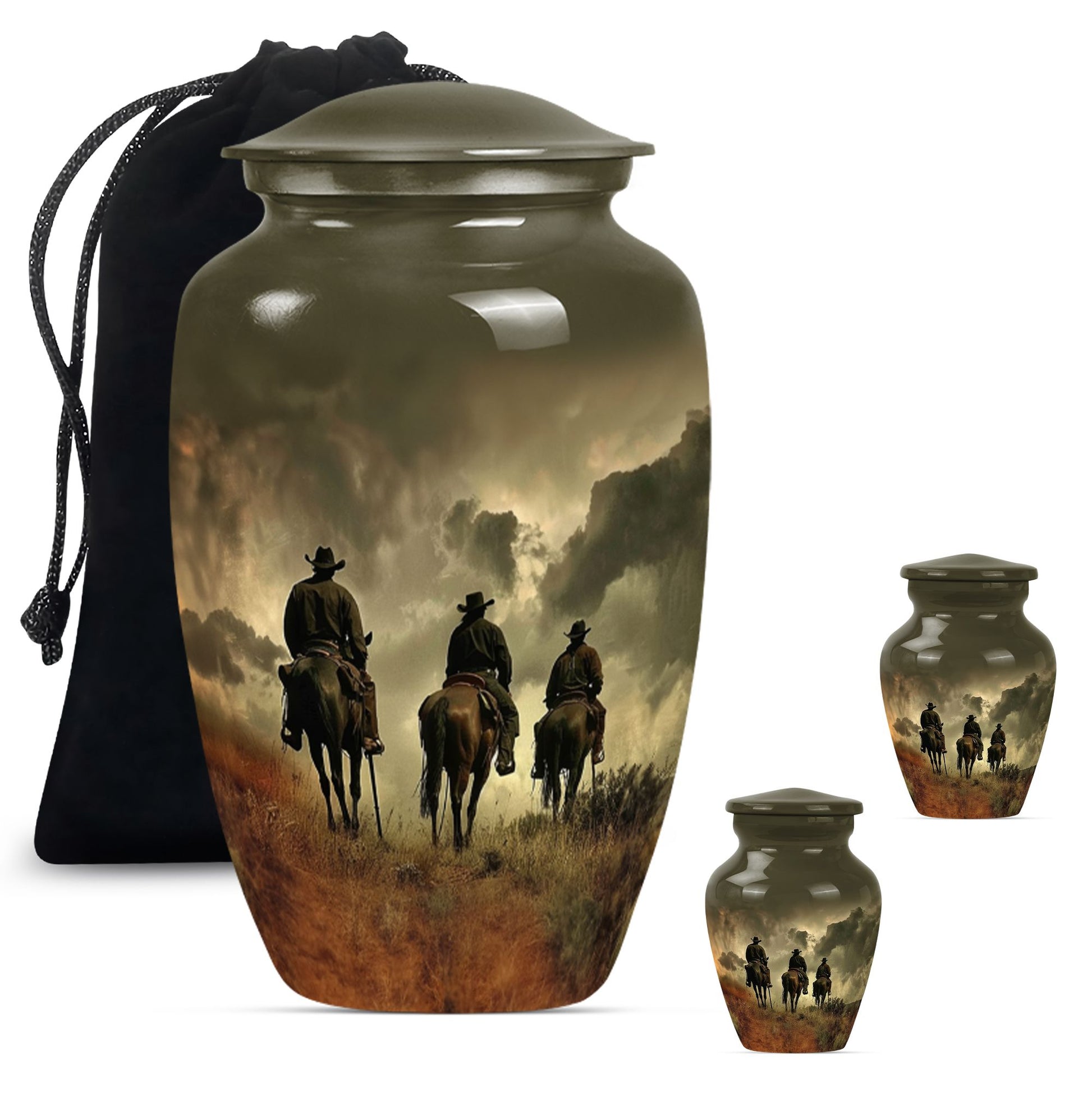 10-inch classic cowboy urn made butterfly theme 