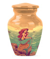 Mermaid urn for ashes, butterfly