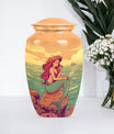 Mermaid urn for ashes, butterfly