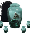 10-inch classic design mermaid urn with butterfly theme.