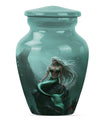 10-inch classic design mermaid urn with butterfly theme.