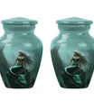 10-inch classic design mermaid urn with butterfly theme.