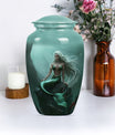 10-inch classic design mermaid urn with butterfly theme.