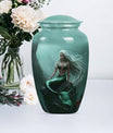 10-inch classic design mermaid urn with butterfly theme.