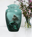 10-inch classic design mermaid urn with butterfly theme.