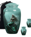 10-inch classic design mermaid urn with butterfly theme.