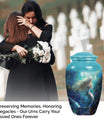  funeral urn with butterfly design,