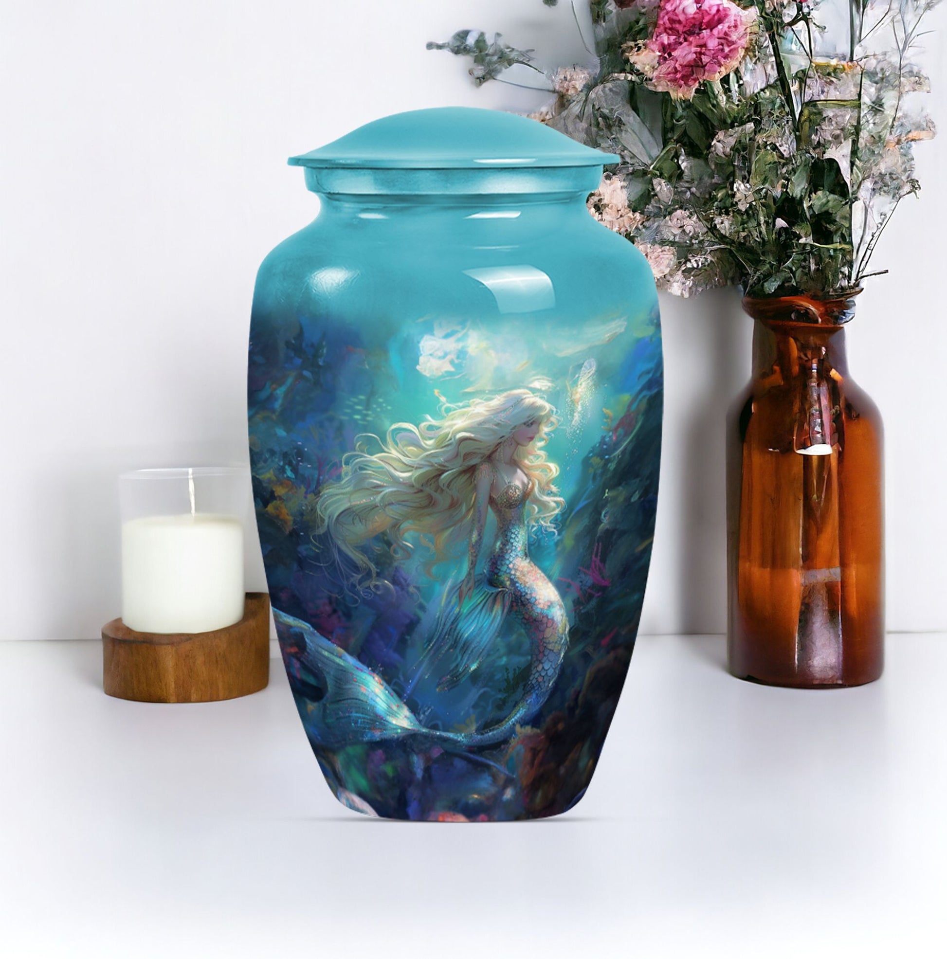  funeral urn with butterfly design,