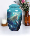  funeral urn with butterfly design,