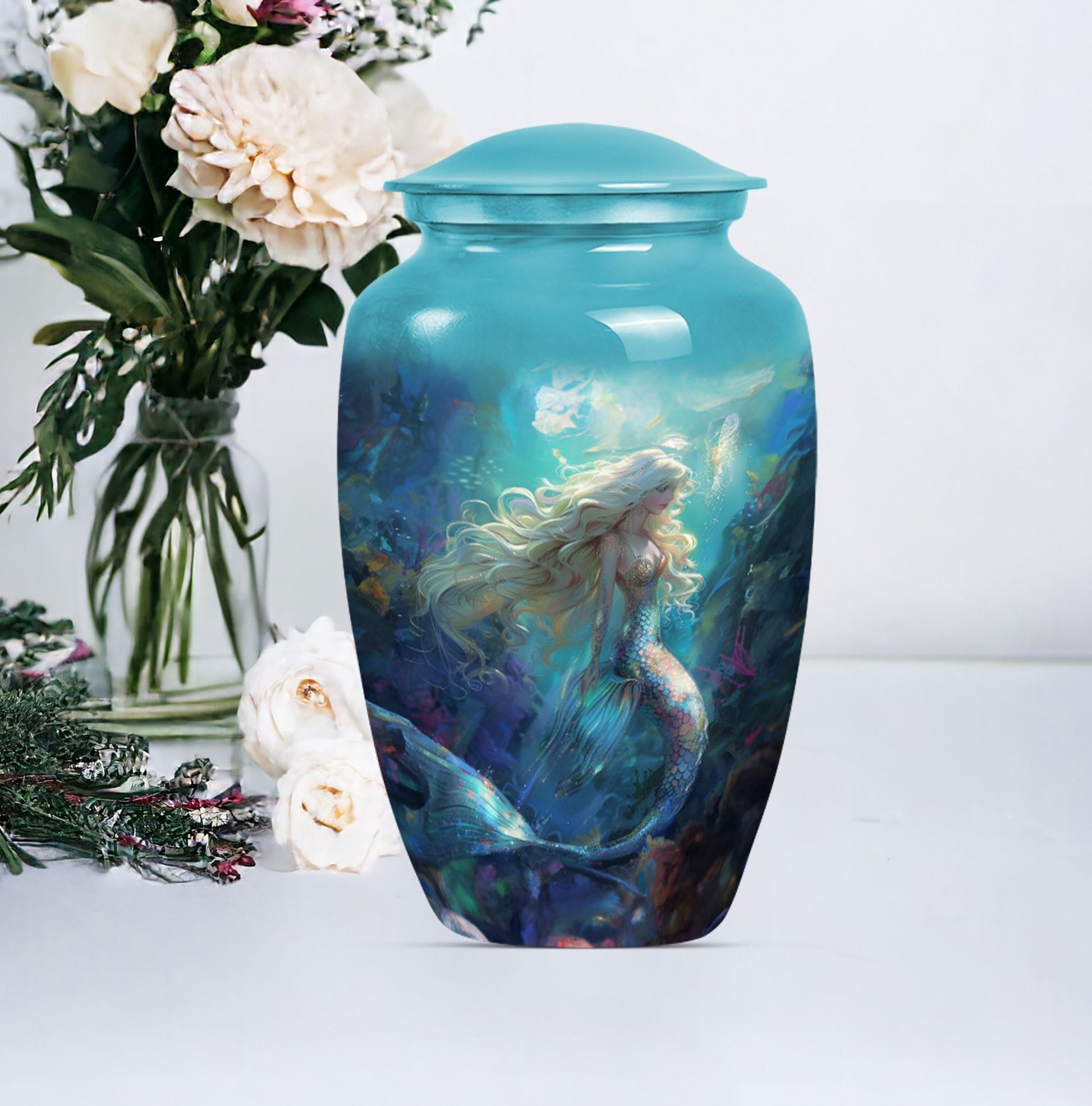  funeral urn with butterfly design,