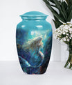  funeral urn with butterfly design,