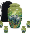 10 inch classic elephant urn with butterfly theme.