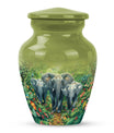 10 inch classic elephant urn with butterfly theme.