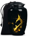 large gold fish cremation urn.