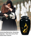 large gold fish cremation urn.