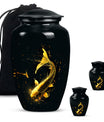 large gold fish cremation urn.