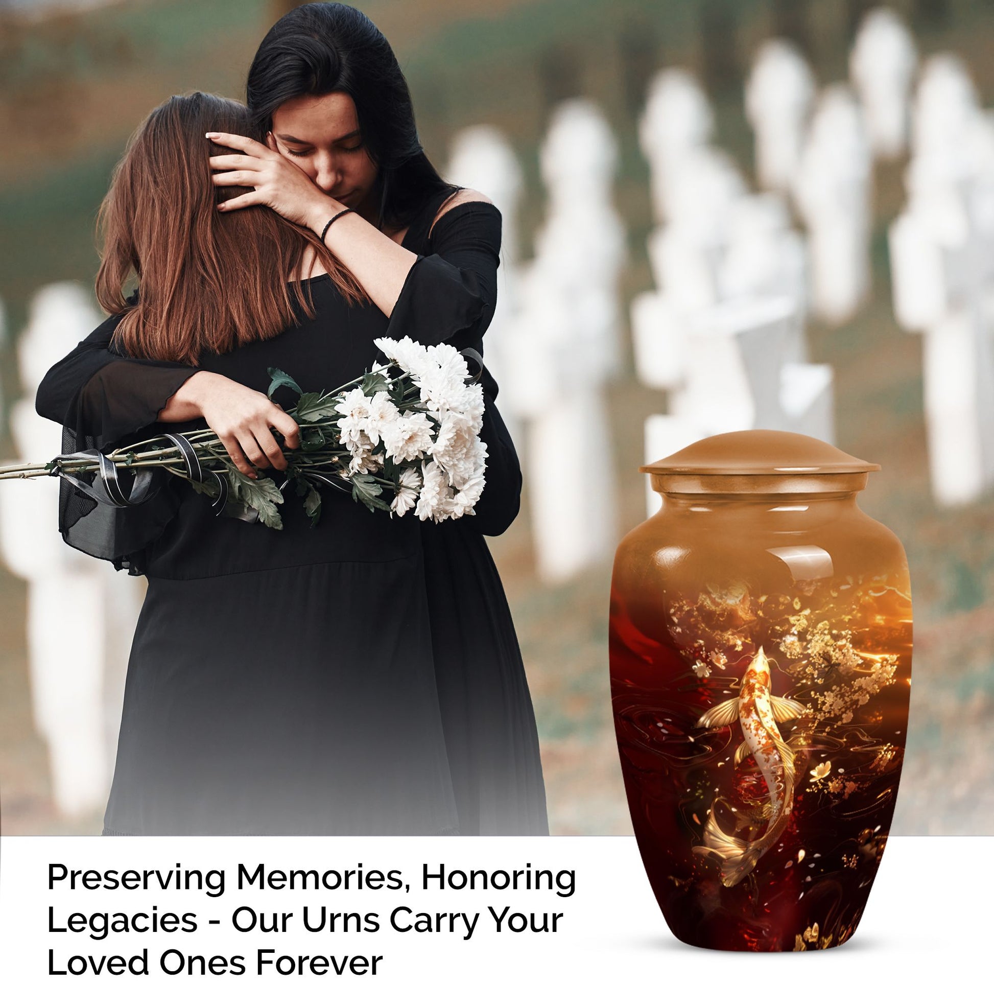  gold fish urn for cremation ashes 