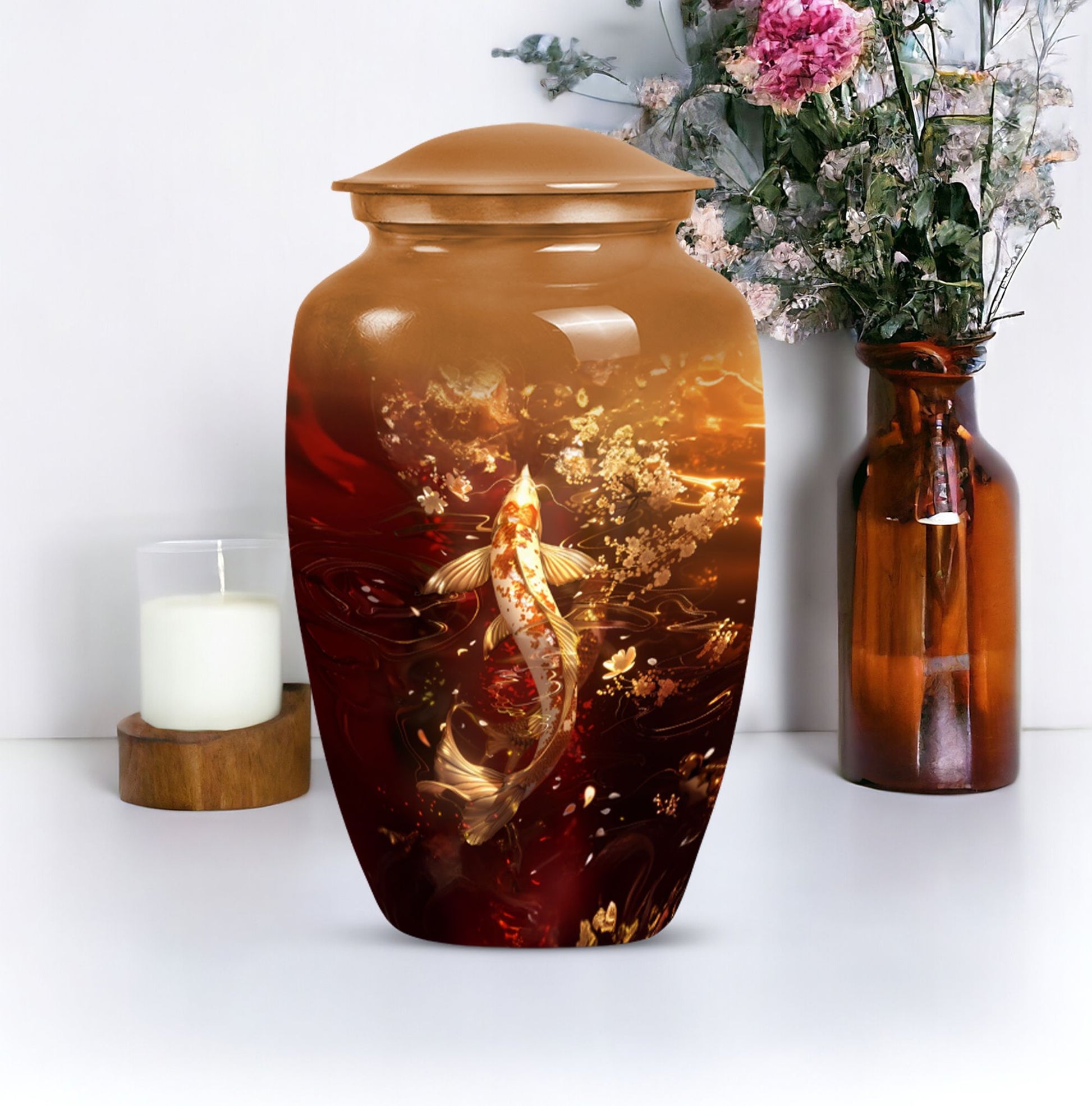  gold fish urn for cremation ashes 