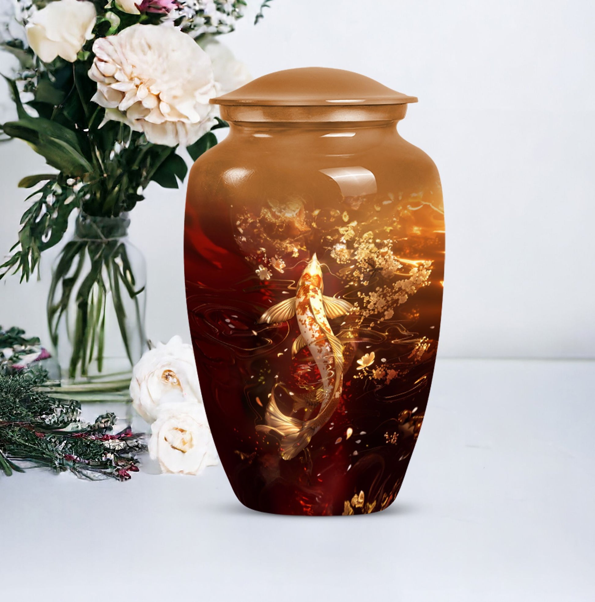  gold fish urn for cremation ashes 