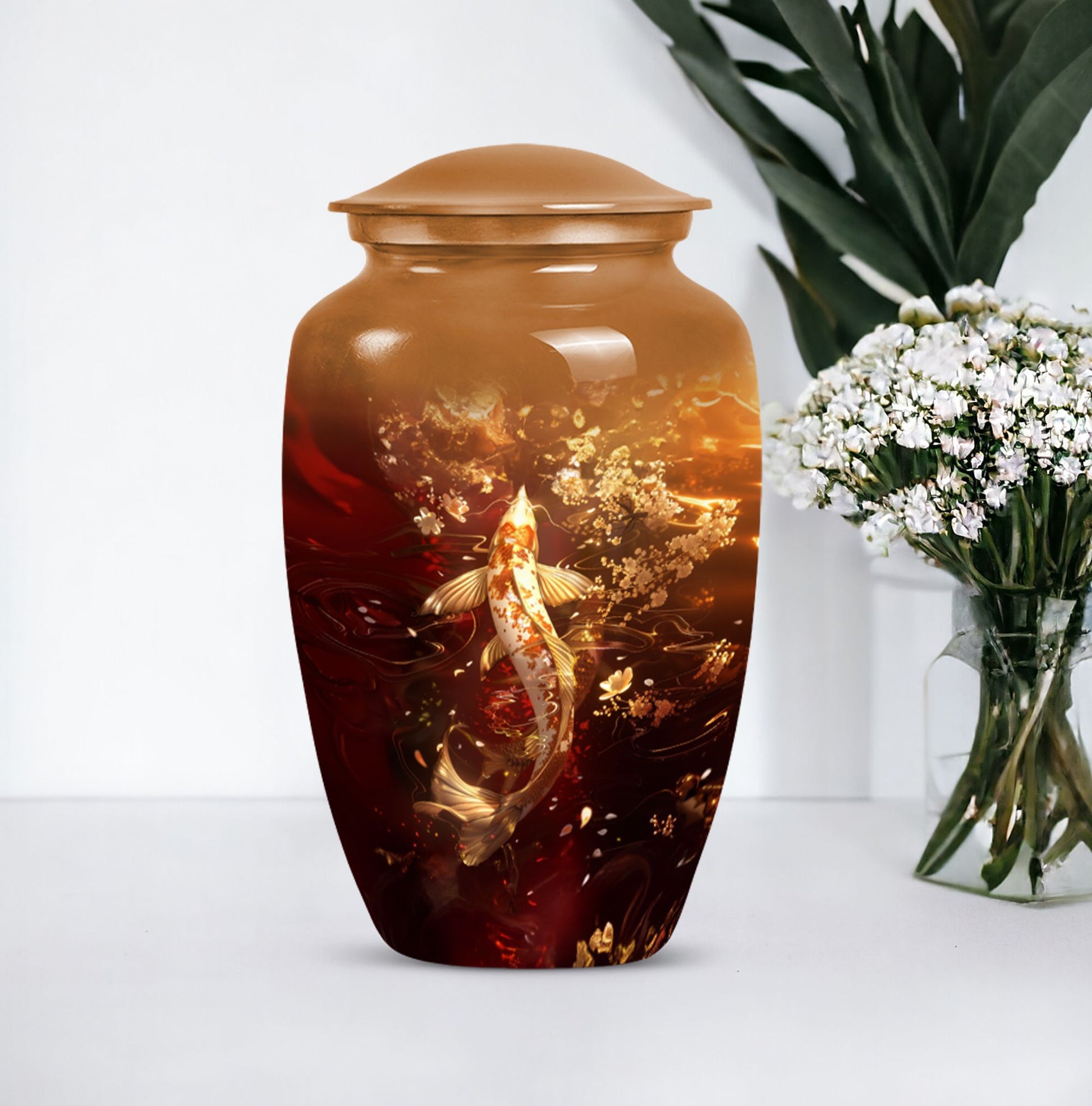  gold fish urn for cremation ashes 