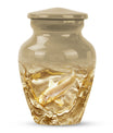 gold fish Urn, classic butterfly-theme large Urn.