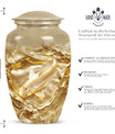 gold fish Urn, classic butterfly-theme large Urn.