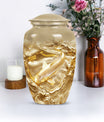 gold fish Urn, classic butterfly-theme large Urn.