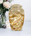 gold fish Urn, classic butterfly-theme large Urn.