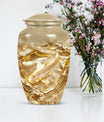 gold fish Urn, classic butterfly-theme large Urn.