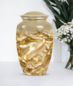 gold fish Urn, classic butterfly-theme large Urn.