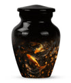 Classic 10-inch gold fish butterfly-themed memorial urn