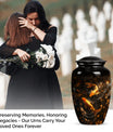 Classic 10-inch gold fish butterfly-themed memorial urn